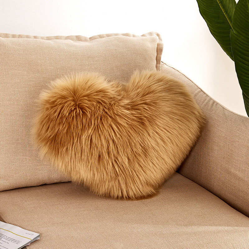 Heart Shaped Plush Cushion Cover European Style All Colors 40x50cm