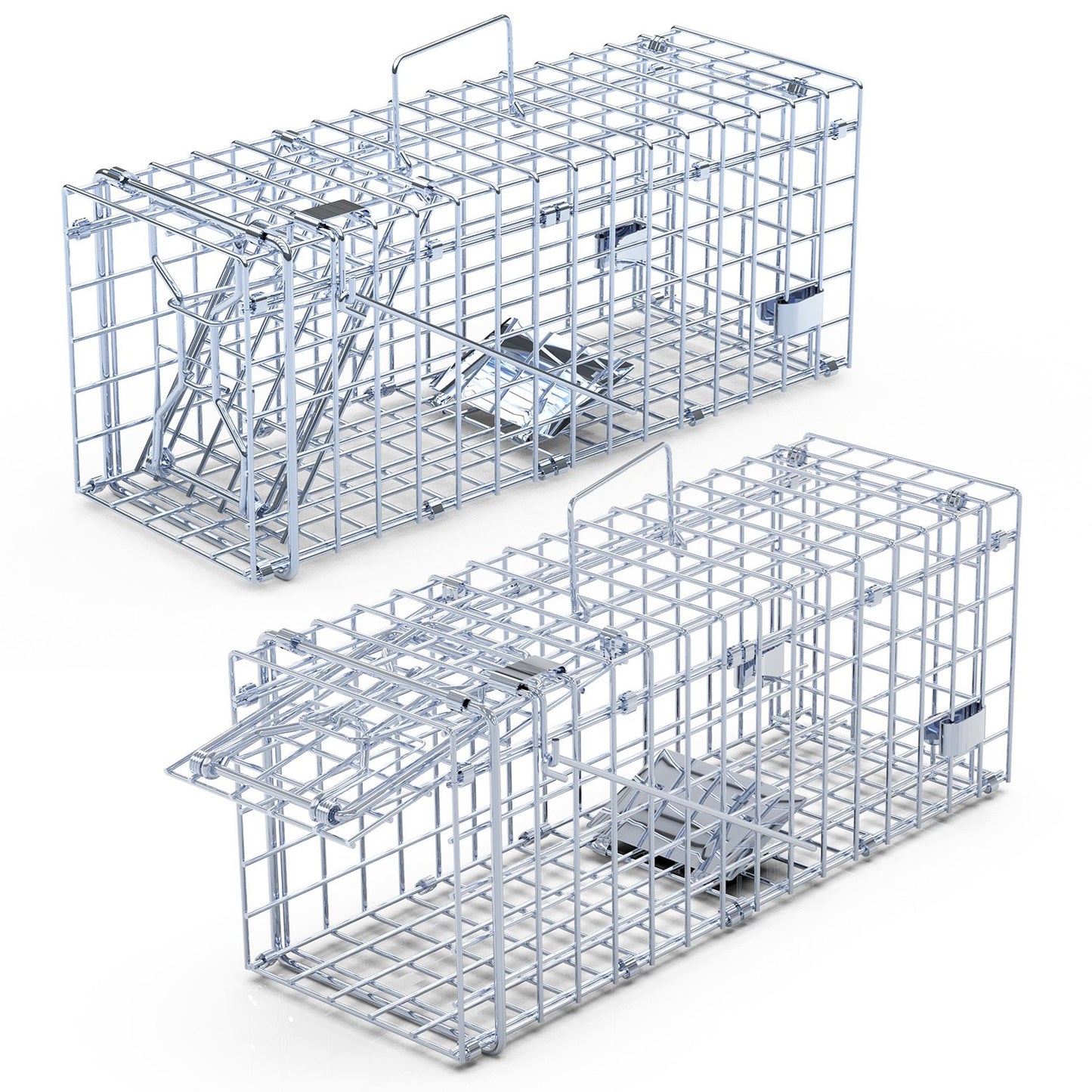 2-Pack Humane Live Rodent Trap Cage with Detachable L-Shaped Rod - Garden & Pest Control