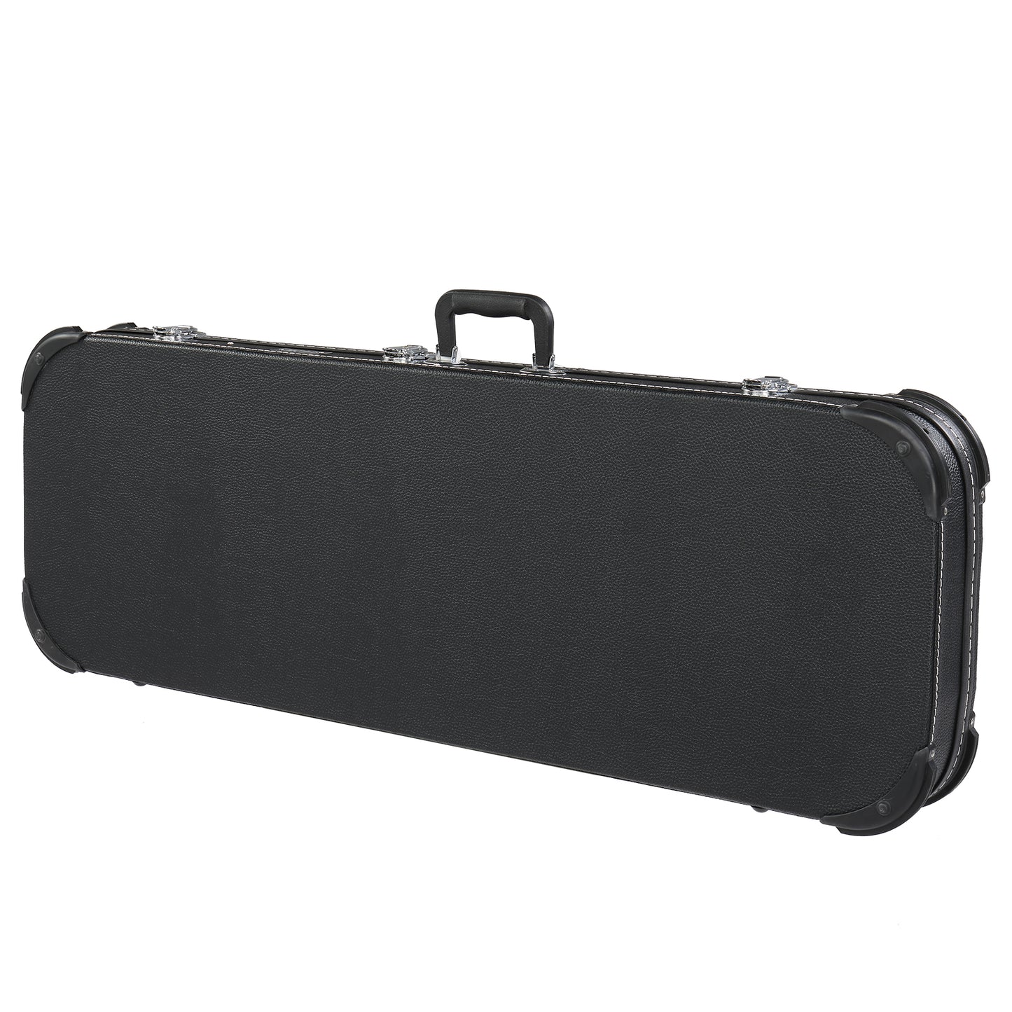 Electric Guitar Hard Case - Black Leather Square Design