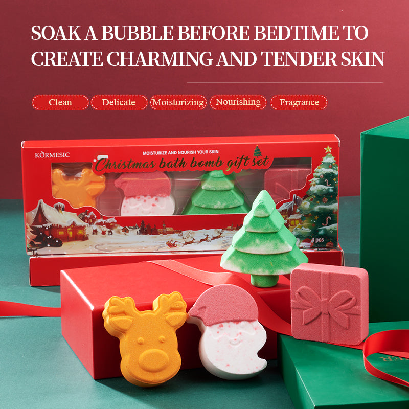 Christmas Bath & Shower Bomb Gift Set 105g - Festive Relaxation Spa Set