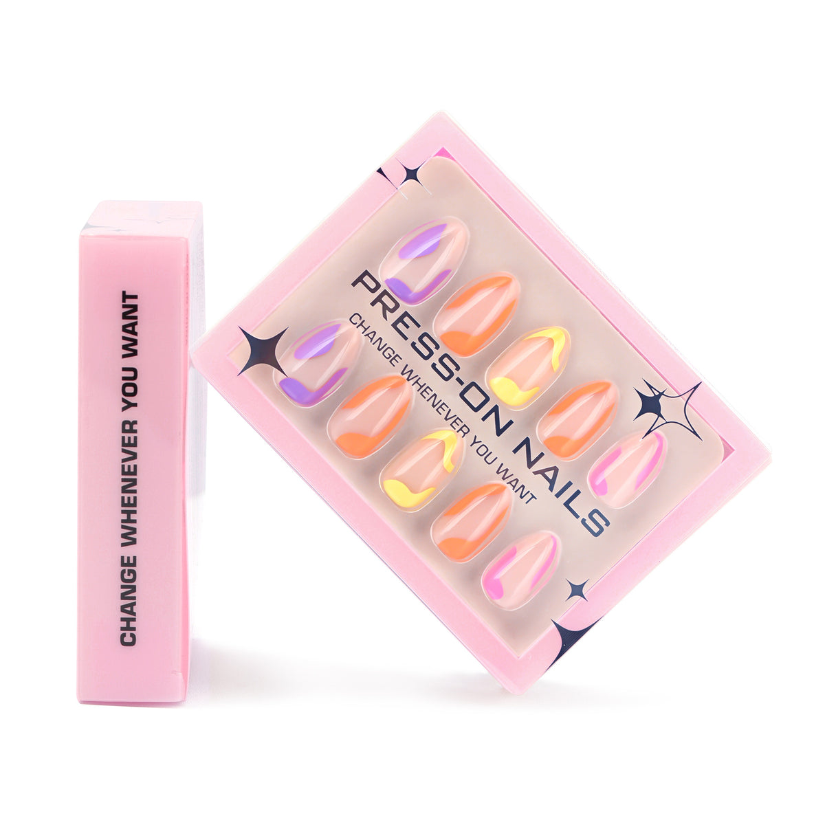 Colorful Nail Art Kit GD27 Short Almond Style for Ladies