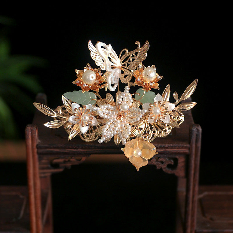 Beaded Tiara Set - Retro Chinese Style