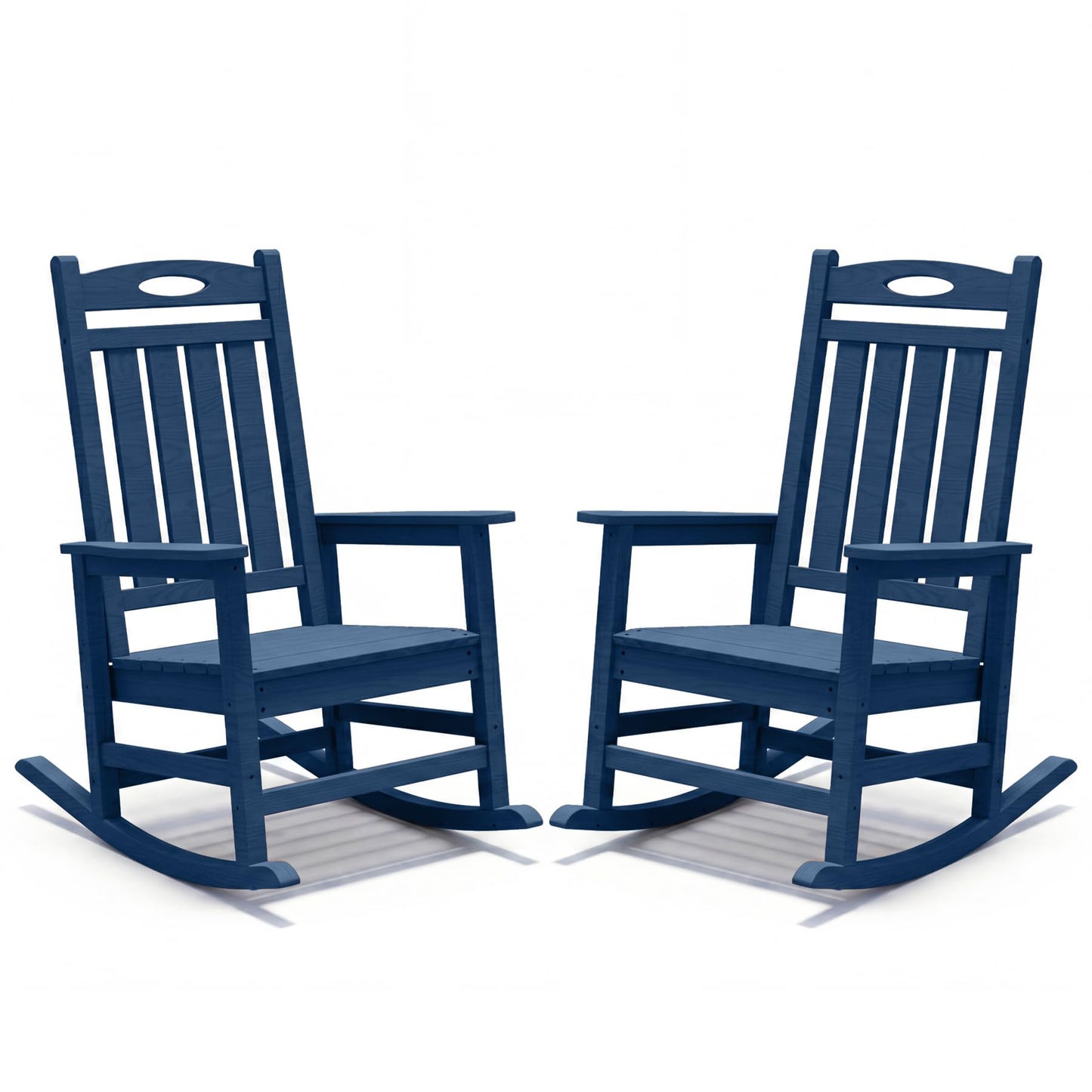 Outdoor Rocking Chair Set Of 2, HDPE Patio For Adults, Oversized