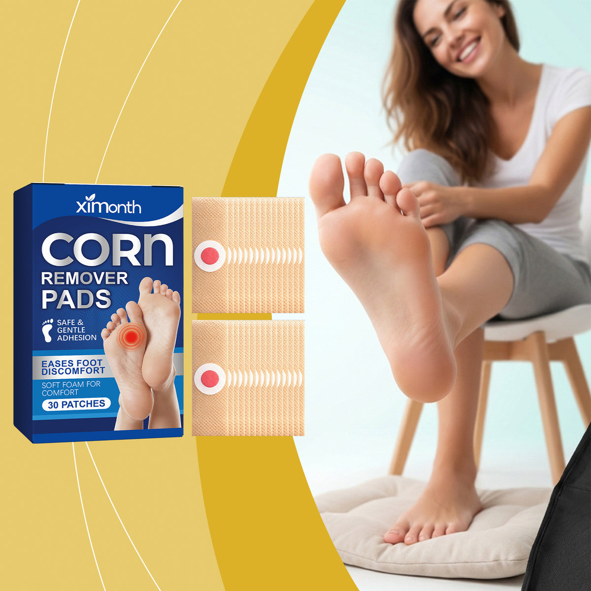 Foot Comfort Patches - 30 Skin Care Foot Therapy Patches for Relief