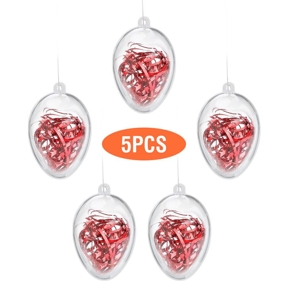 5 PCS Clear Plastic Fillable Christmas Balls - Tree Ornaments