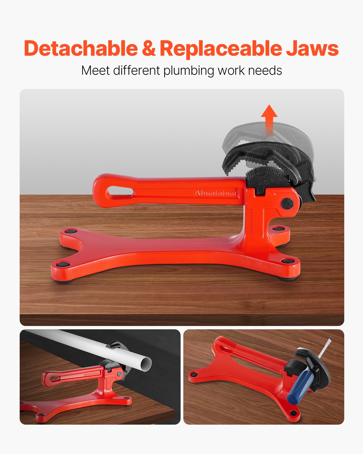 Lightweight Aluminum Pipe Vise 1/8 to 1-1/2 Capacity Portable Clamp Tool