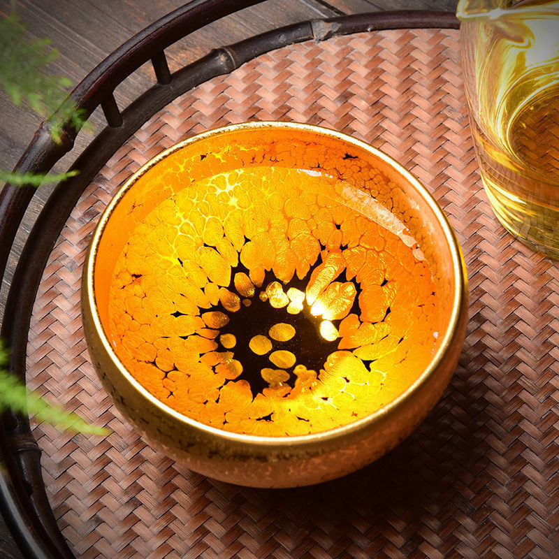 Gold Oil Drop Gilding Tea Cup - Retro Luxury Tea Drinkware