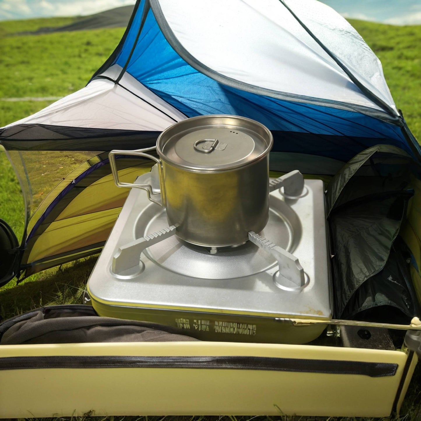 800ml Pure Titanium Camping Cup - Lightweight & Foldable