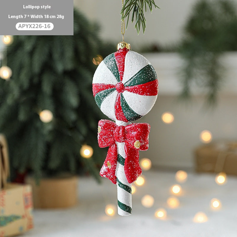 Christmas Tree Decorations Painted Plastic Ornaments Set - Holiday Decor