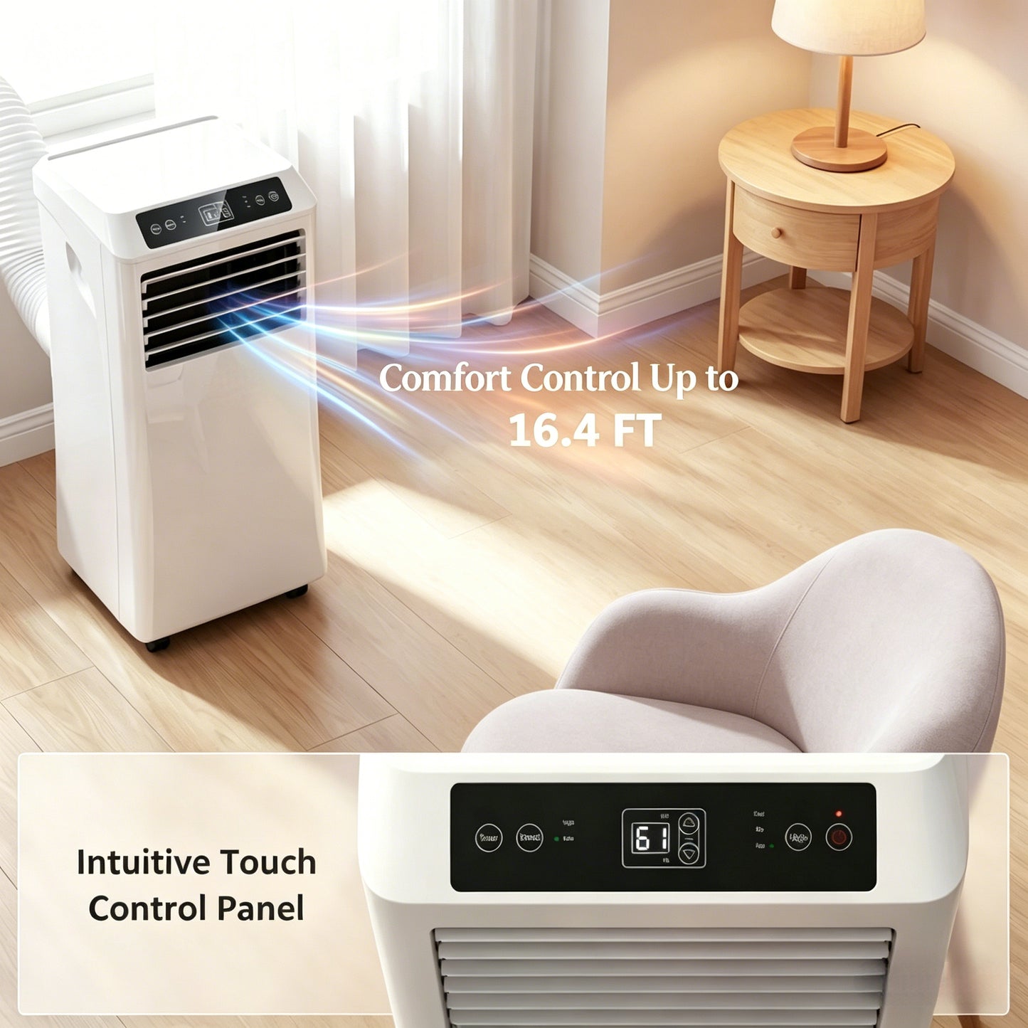 Portable Air Conditioner - 10,000 BTU with Remote Control - White