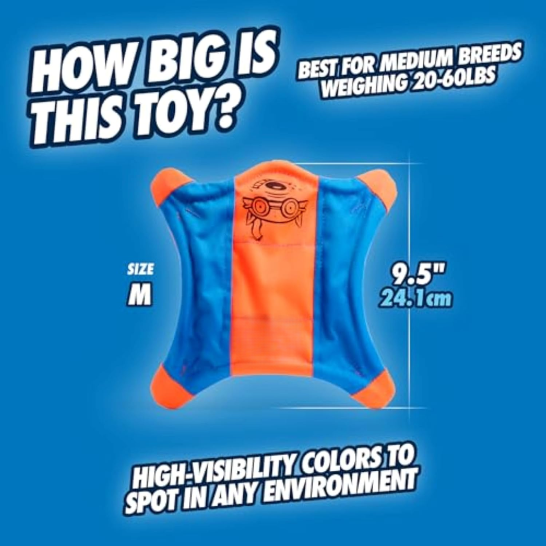 Floating Dog Fetch Toy - Soft Durable Polyester Squirrel - 9.5 Inch