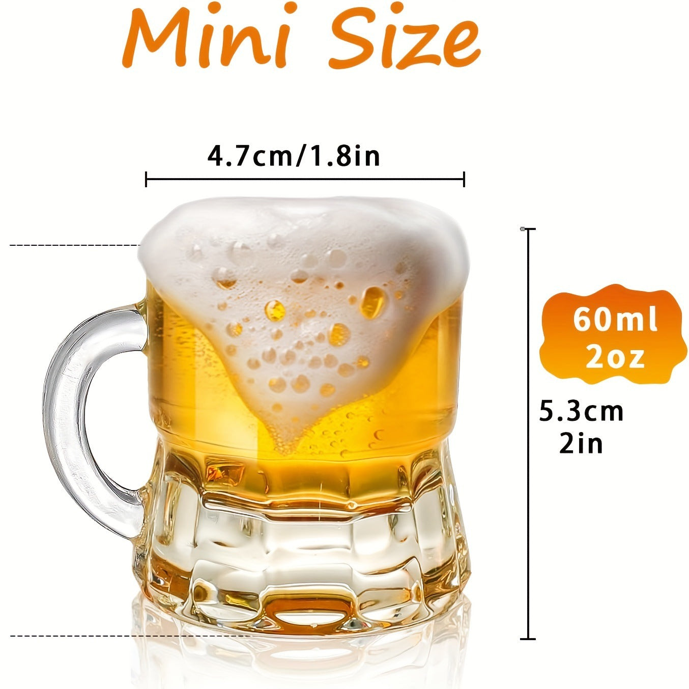 Mini Wine Glass with Handle - 30ml & 60ml Drinkware Set, Modern Style
