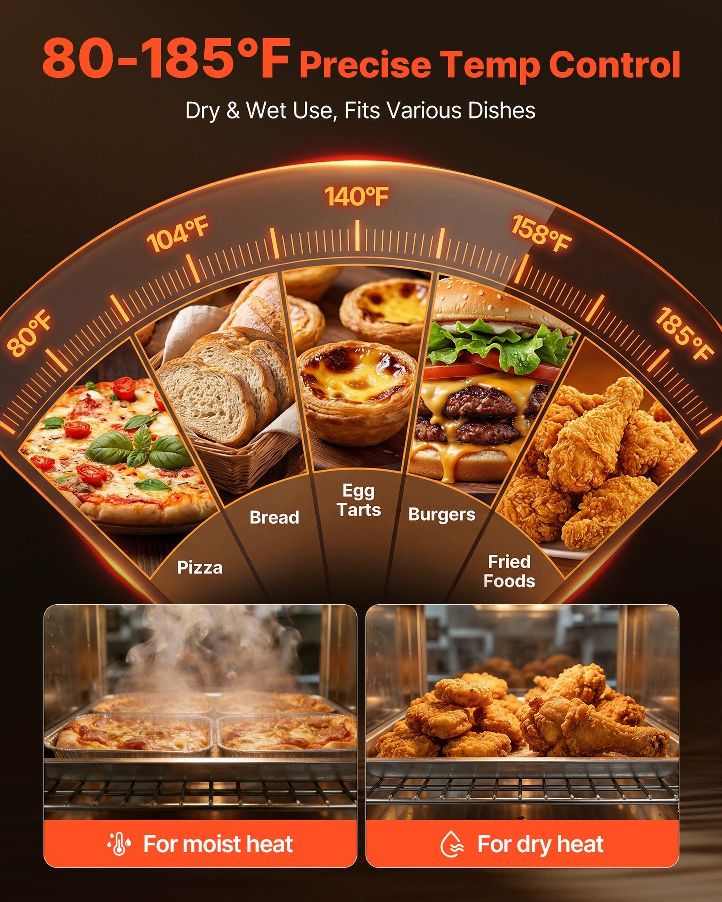 Electric Food Warmer Cabinet - 5-Tier Stainless Steel Warming Oven for Restaurant & Kitchen