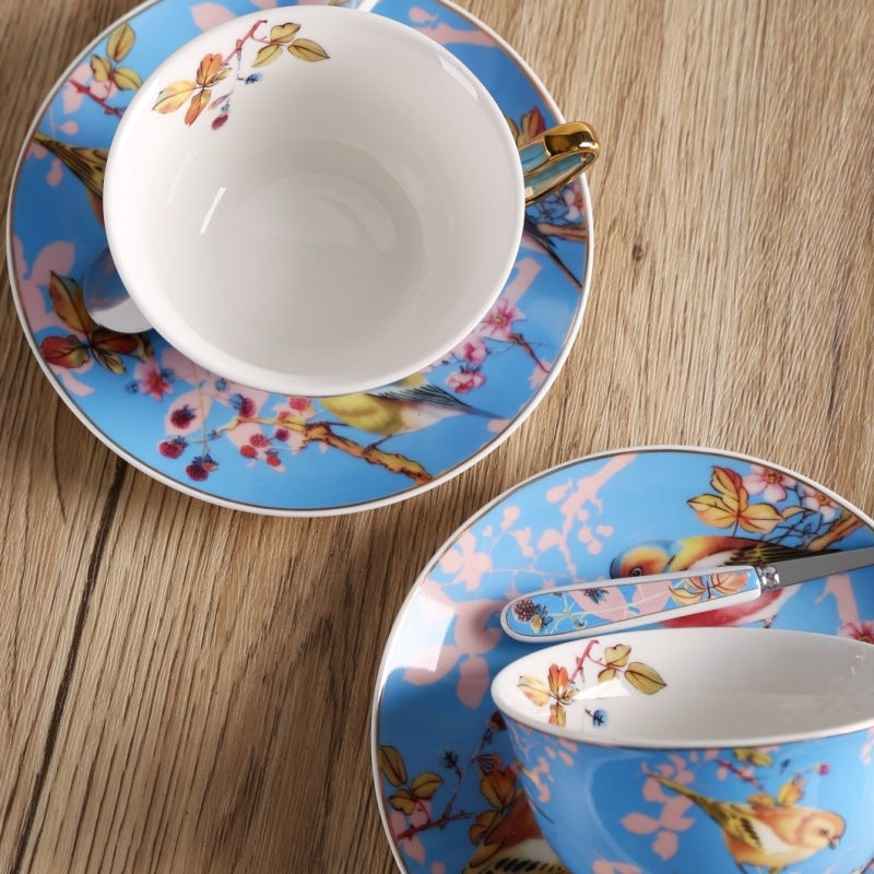 European-Style Ceramic Coffee Cup and Saucer Set - Chic Tea Drinkware