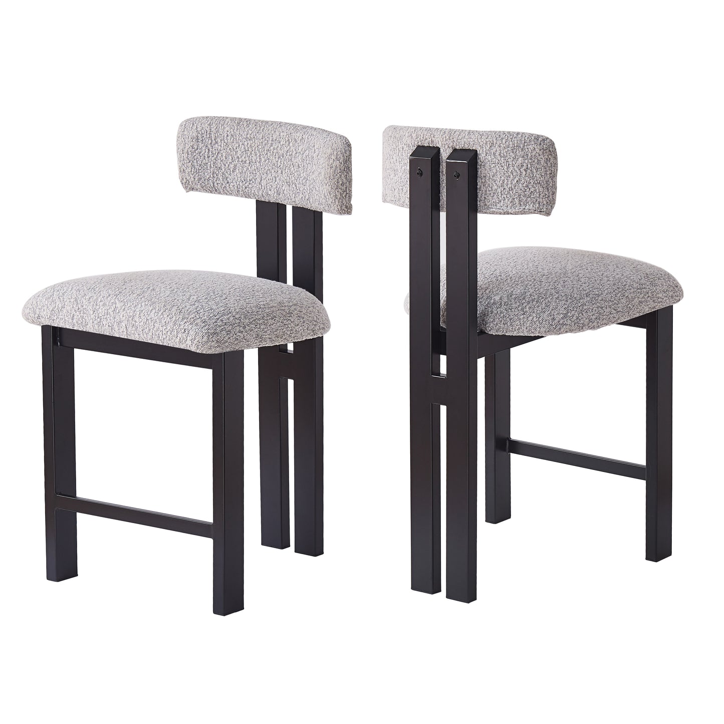 26.5 Stylish Round Stools With Low Back - Comfortable Upholstered