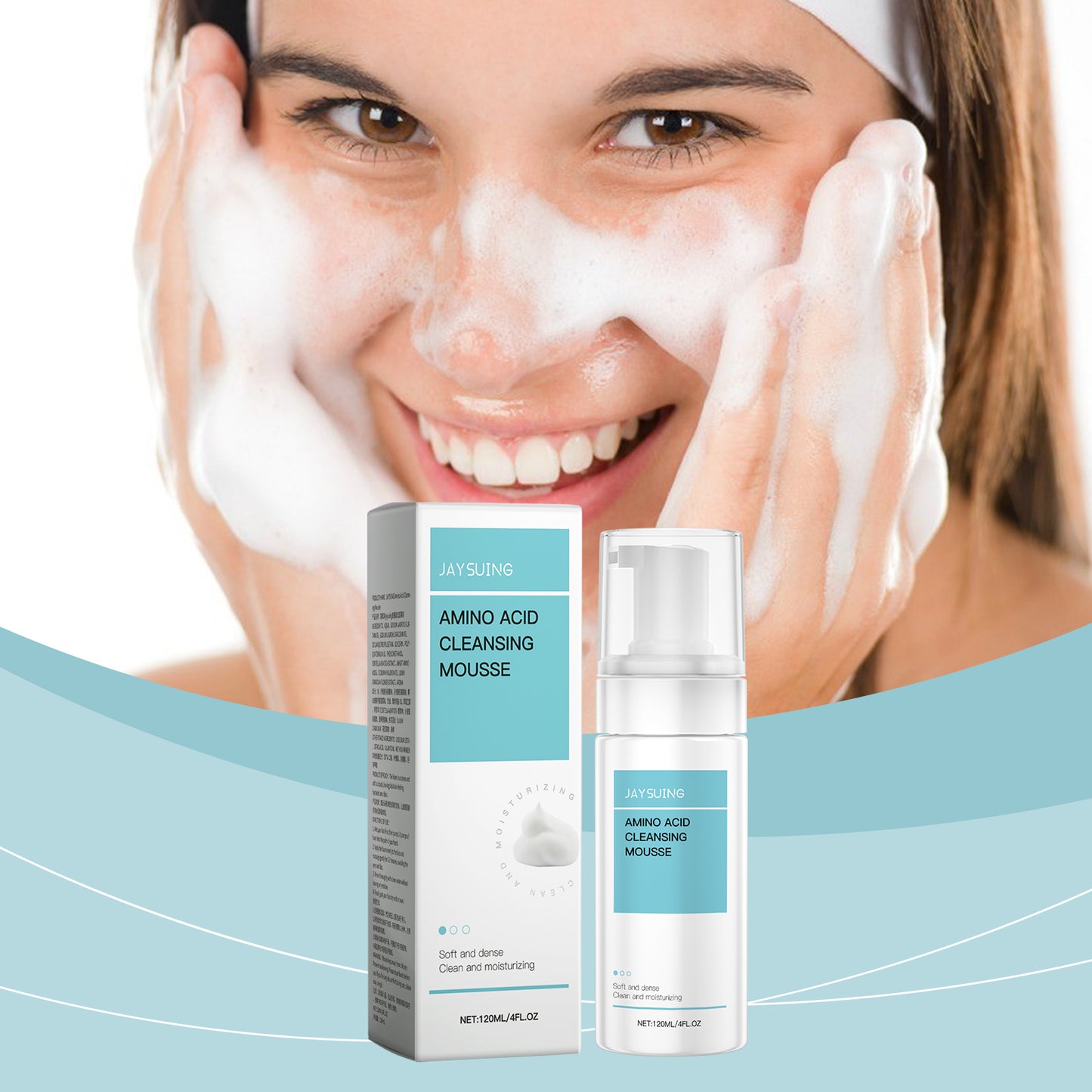 Amino Acid Cleansing Mousse - Gentle Hydrating Facial Foam Wash 120ml