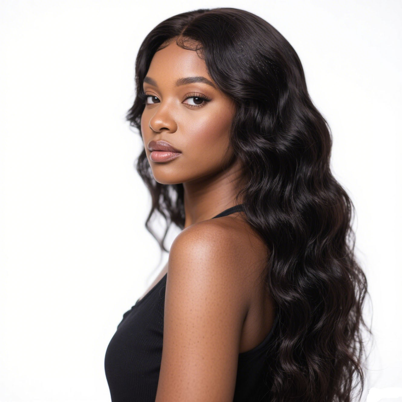 Body Wave Human Hair 4x6 Lace Closure Wig - Natural Color
