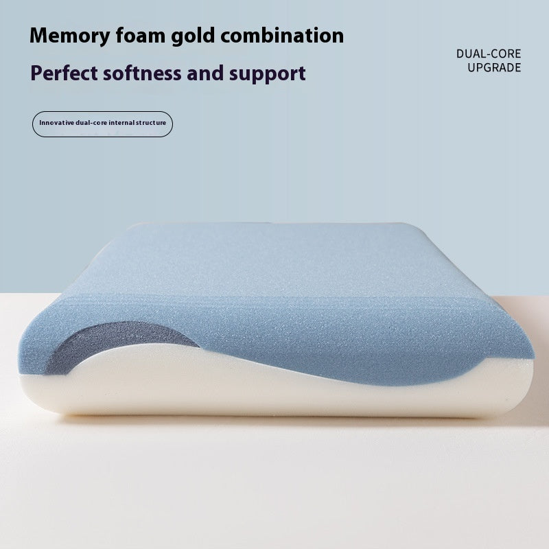 Memory Foam Neck Pillow for Side Sleepers - Double Core Support