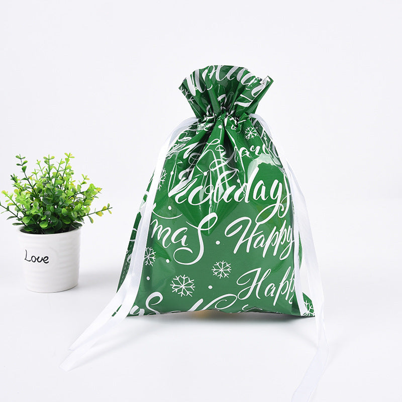Festive Aluminum Foil Gift Bags for Christmas & New Year Party Packaging