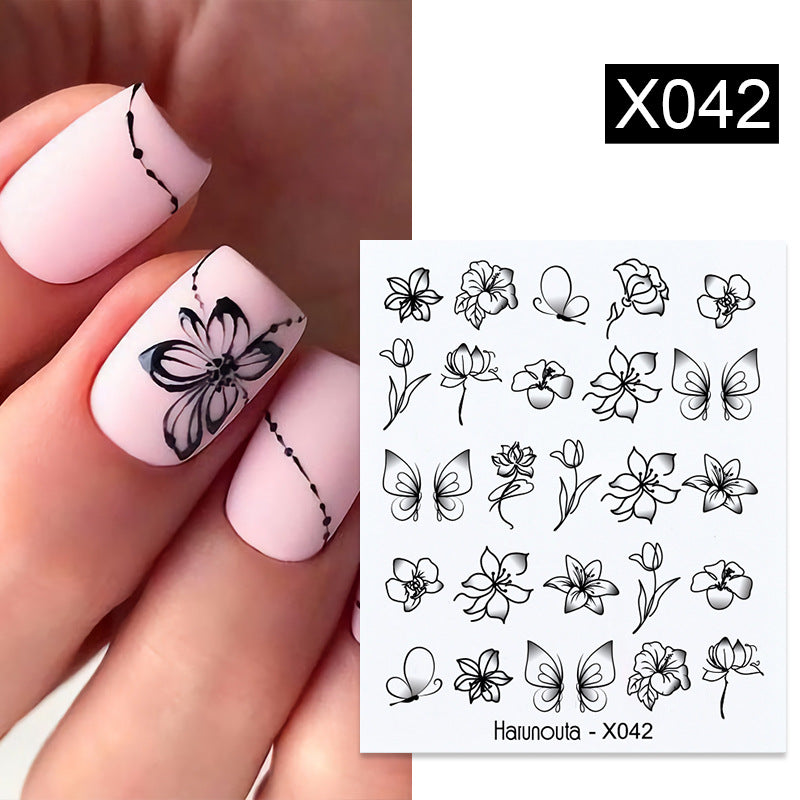Nail Art Butterfly Sticker Flower Leaf Decal Kit - Assorted Formats