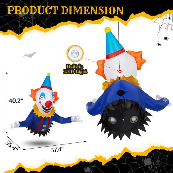 3.3 FT Halloween Inflatable Clown Decoration with LED Lights