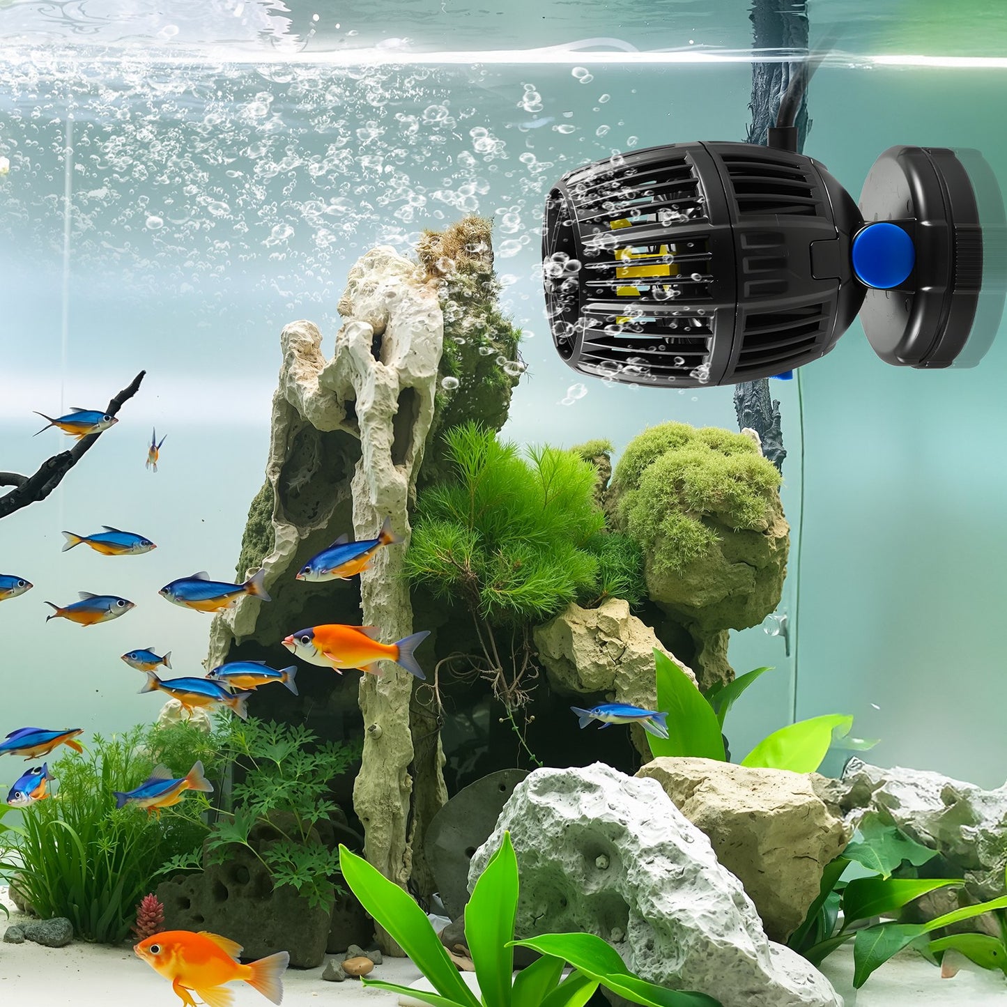 Aquarium Wave Maker 40W DC 24V with Controller & Magnetic Base - Natural Water Flow