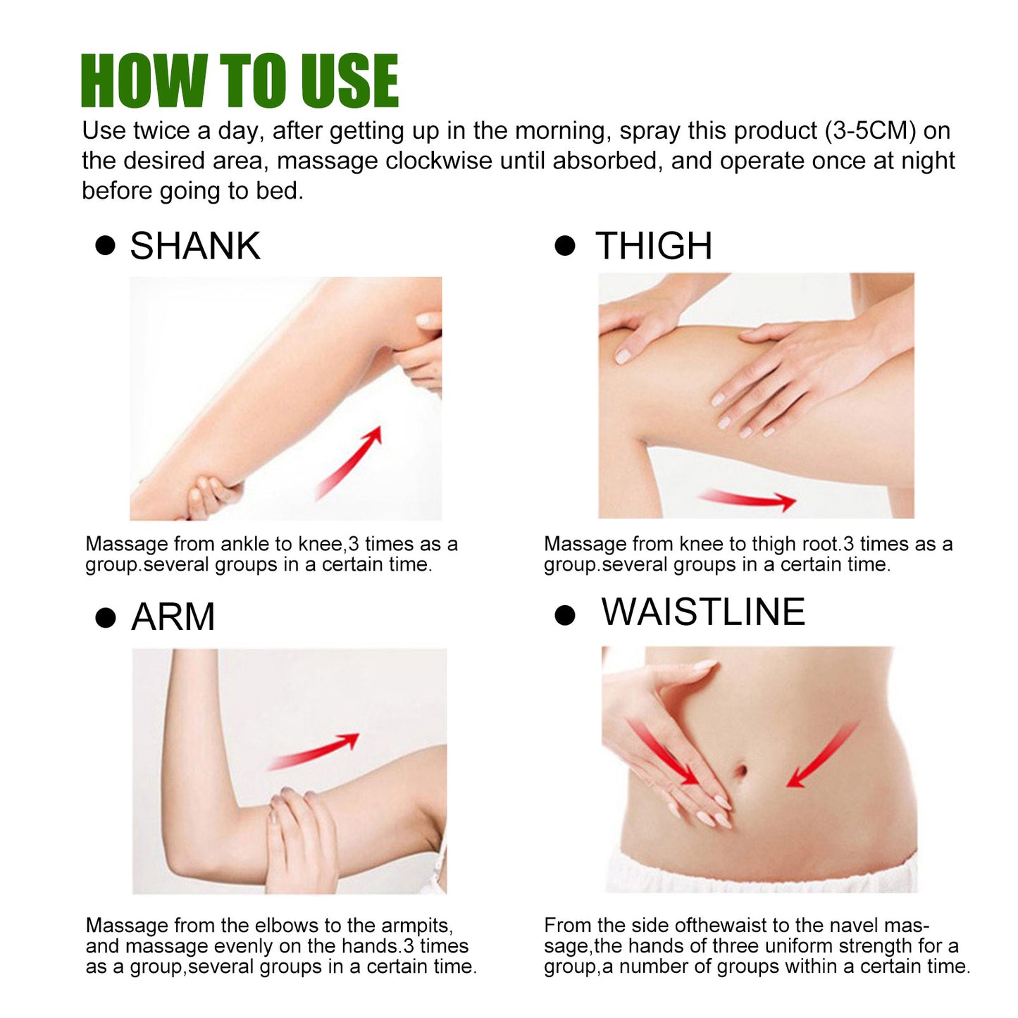 Body Slimming and Firming Spray - Tummy and Arm Toning Massage Lotion
