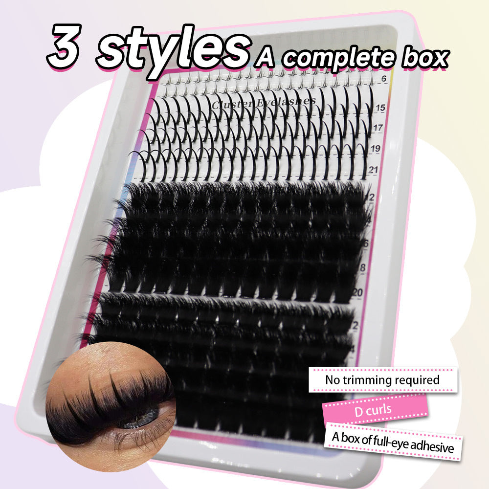 Fairy-Style Segmented Fluffy False Eyelashes - Dense, Volume & Natural Look