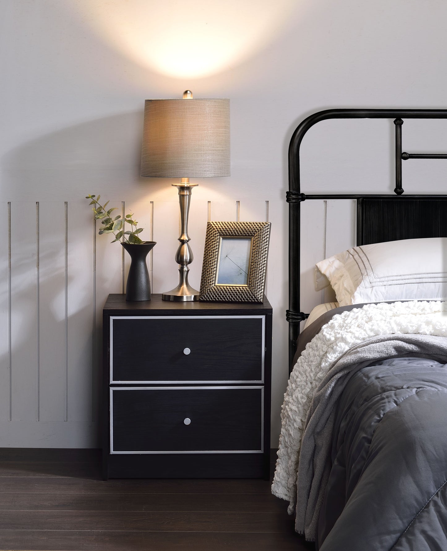 Jabir Black and Silver Accent Table - Stylish Design
