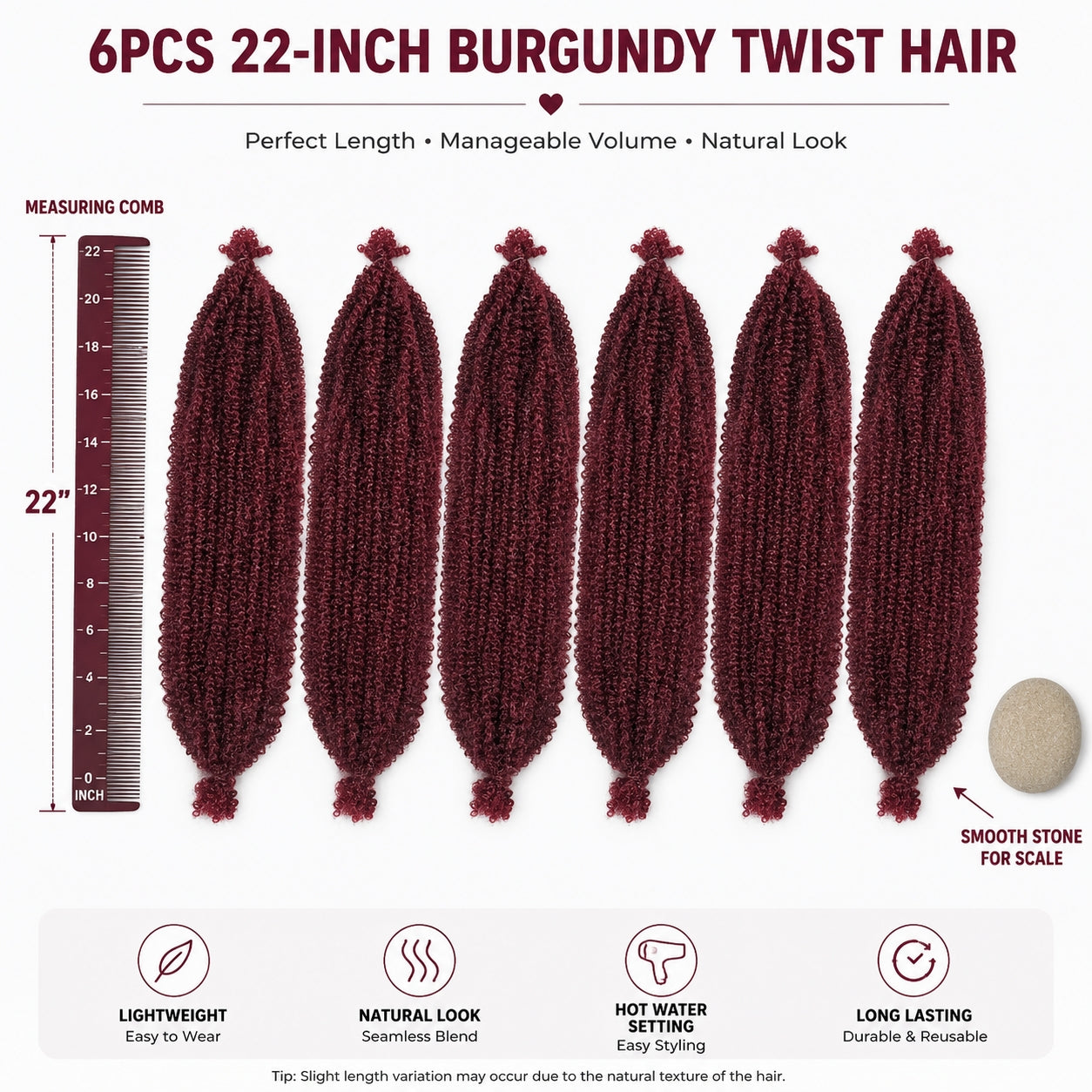 22-Inch Spring Twist Crochet Hair Extensions - Afro Curly Synthetic Wig