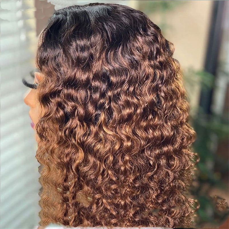 Natural Human Hair Pixie Lace Front Wig for Women - Brown & Black Variants