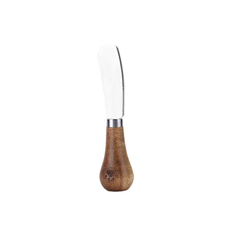 Cheese Knife and Scraper Set with Wooden Handle - Bread, Butter, Cake Serving Utensil