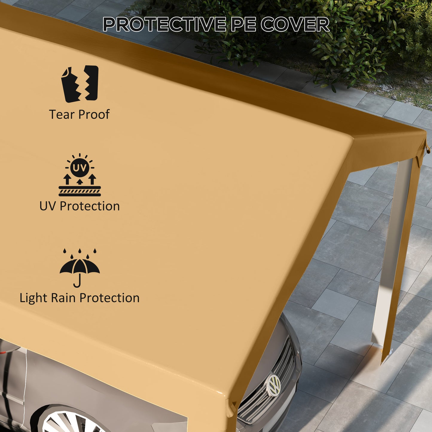 10' x 20' UV Resistant Carport Canopy Replacement Cover - Beige
