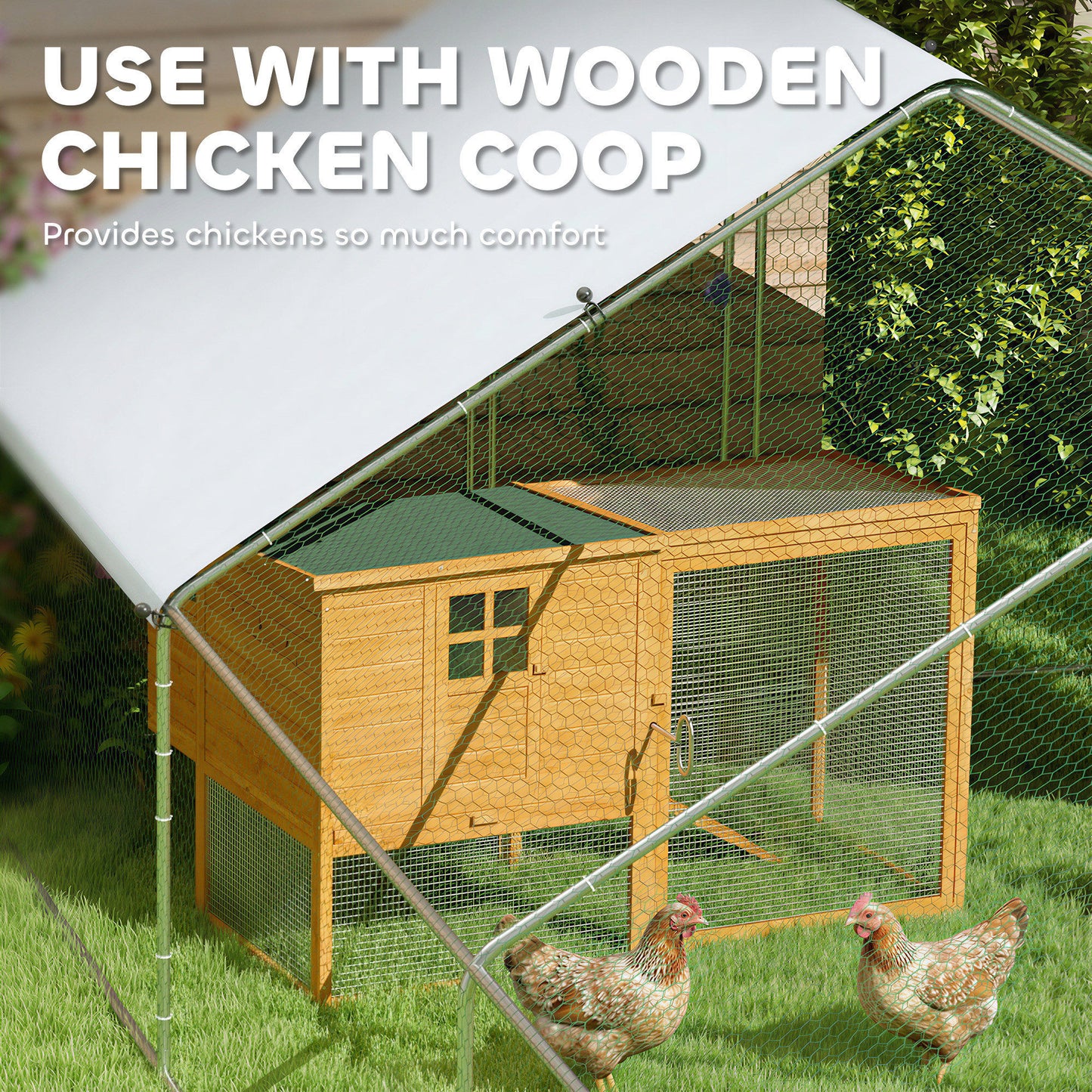 Large Outdoor Chicken Coop with Waterproof Anti-UV Cover - Silver, 39x10x6.4 Inches