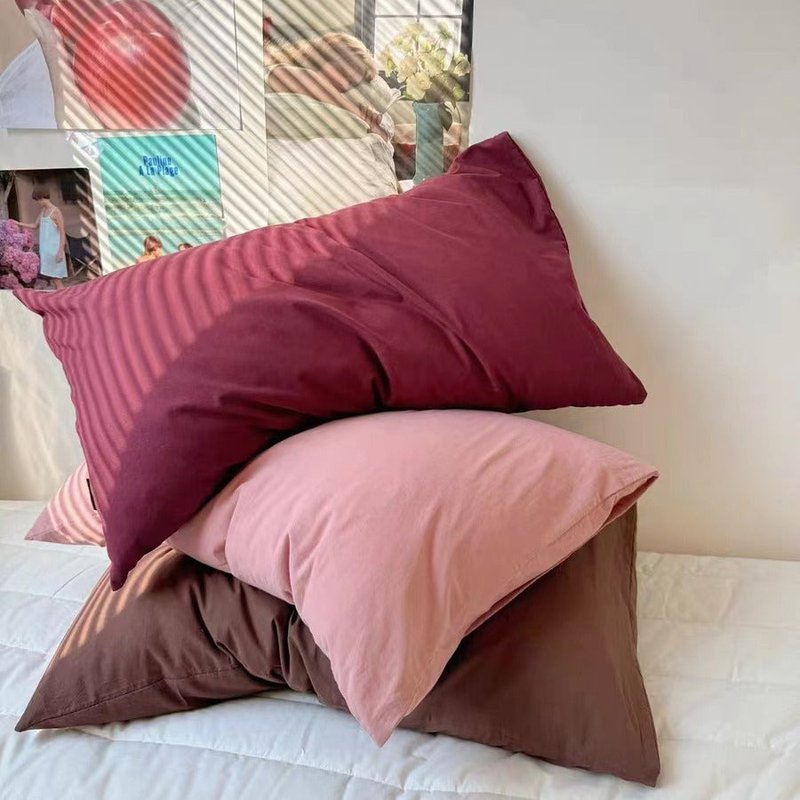 Cotton Pillowcase Solid Color Washable Bed Pillow Cover Home Decor