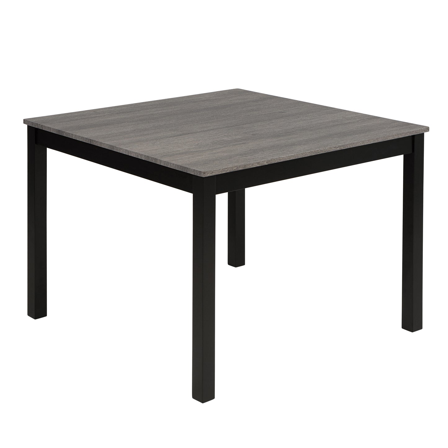5-Piece Dining Table Set with 4 Chairs - Light Grey & Black