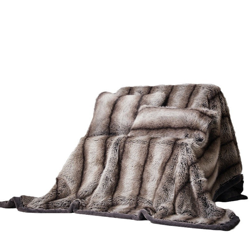Faux Fox Fur Winter Throw Blanket for Sofa - Soft, Plush Home Decor