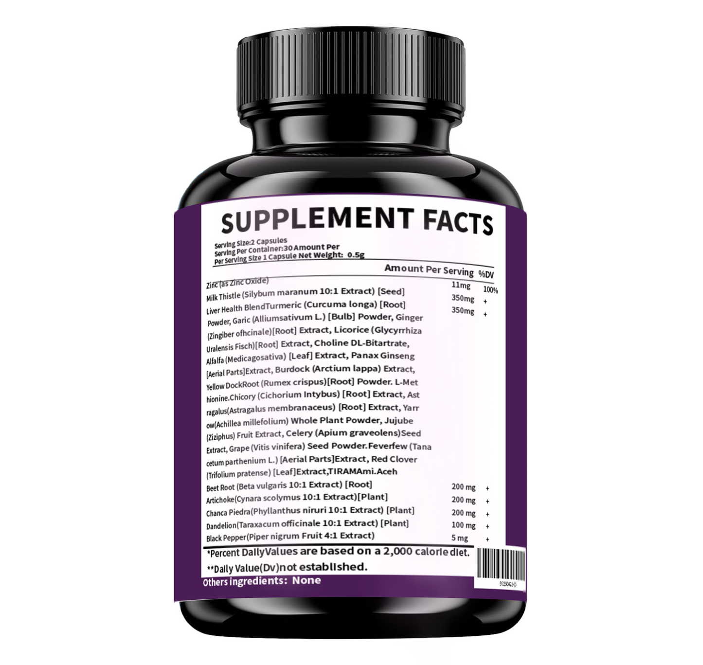 Milk Thistle & Herbal Liver Support Supplement - 60 Capsules