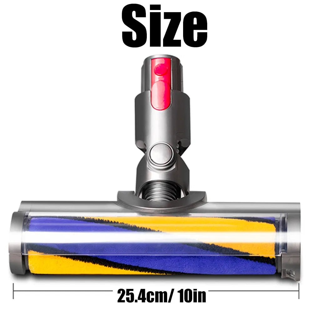 Electric Floor Brush for Dyson V7 V8 V10 V11 Vacuum Cleaners - Soft Fleece Roller, Yellow & Blue