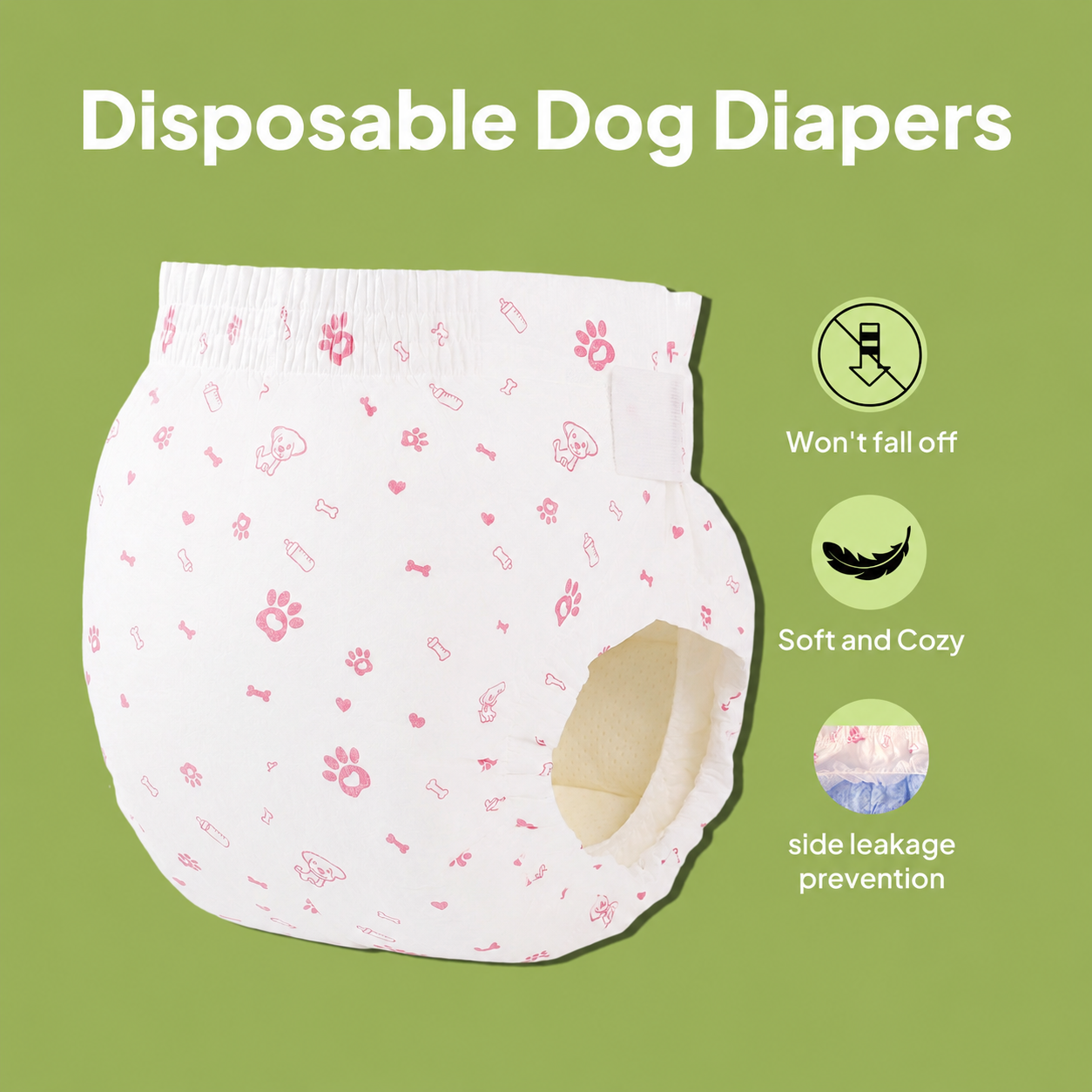 Disposable Female Dog Diapers - Leak-Proof, Breathable & Soft Skin-Friendly Fit