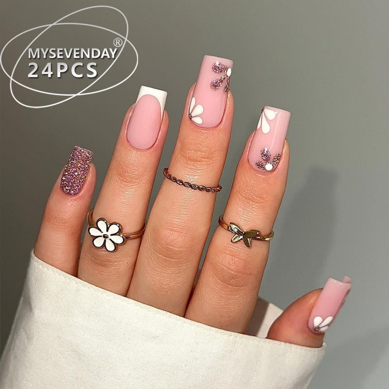 24-Piece Nail Art Sticker Kit with French & Star Designs for Nails