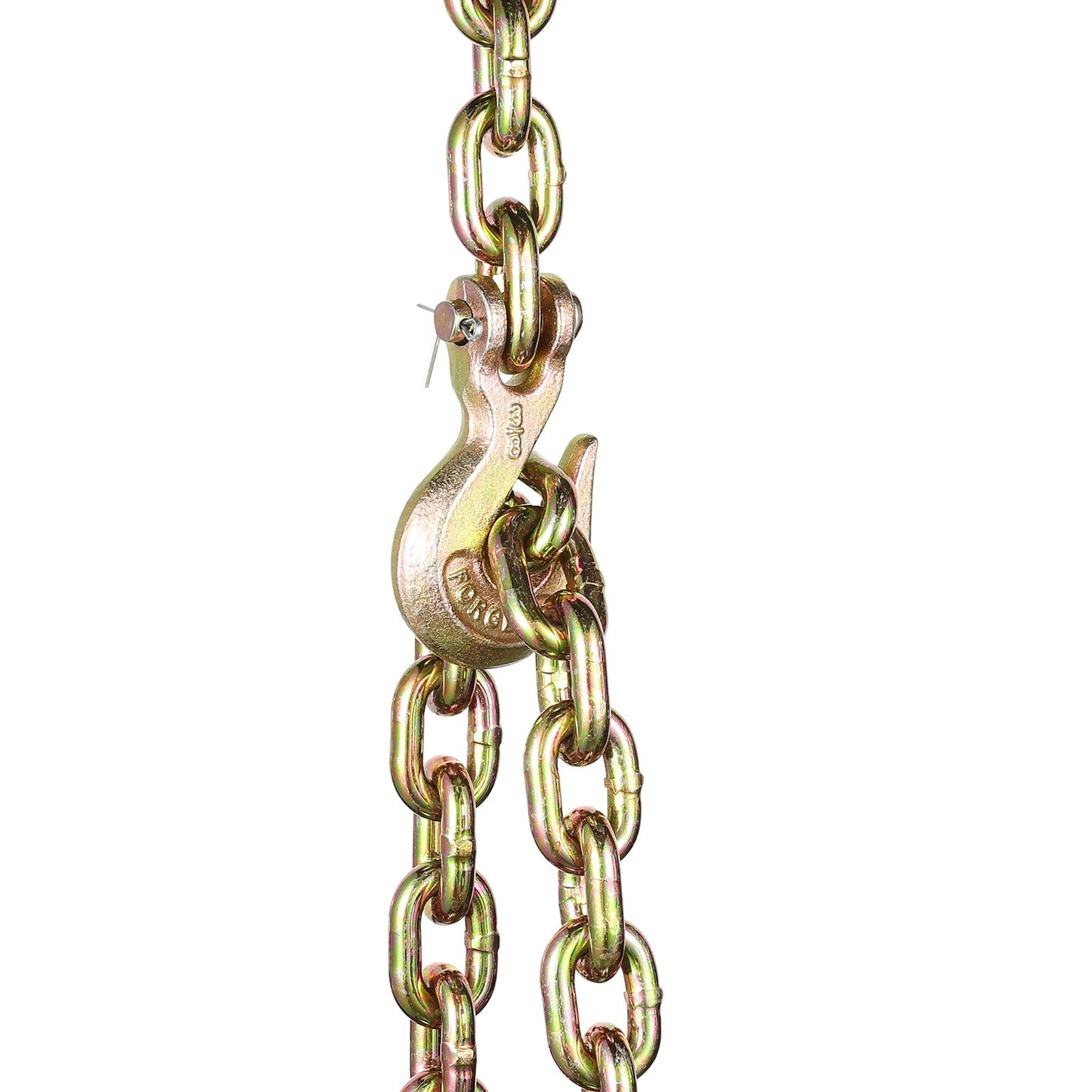 G80 Grade Tow Chain with Hooks - Heavy Duty Tie Down Chain 3/8 x 10.3 ft, 2 Pack, 7100 lbs Capacity