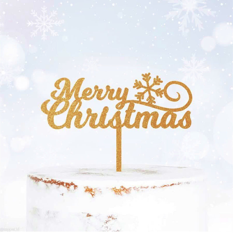 Decorative Acrylic Cake Card Plug-in Set for Holiday Cakes - Multiple Styles & Quantities