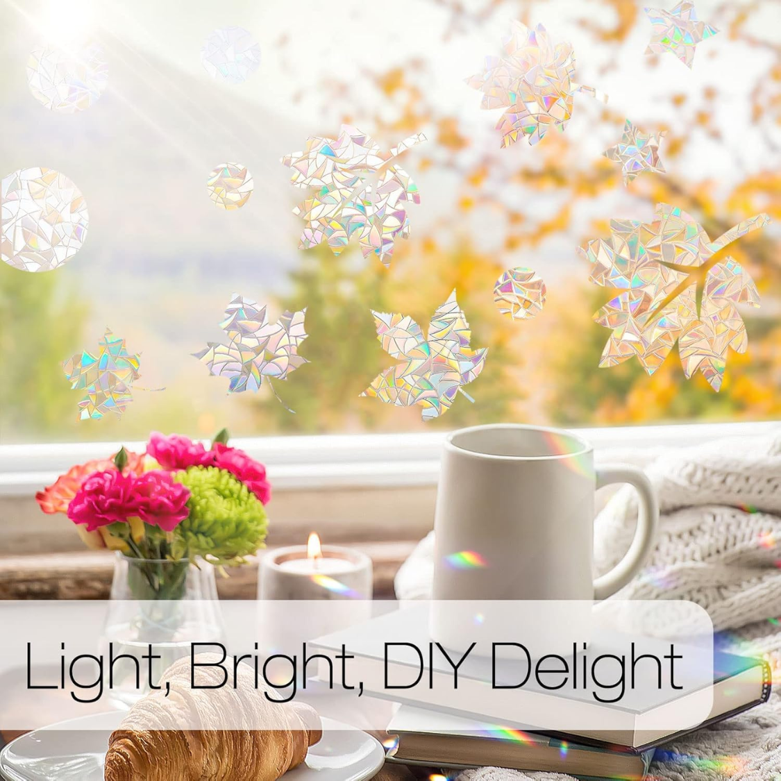 Rainbow Window Privacy Film - 3D Static Cling Decorative Tint
