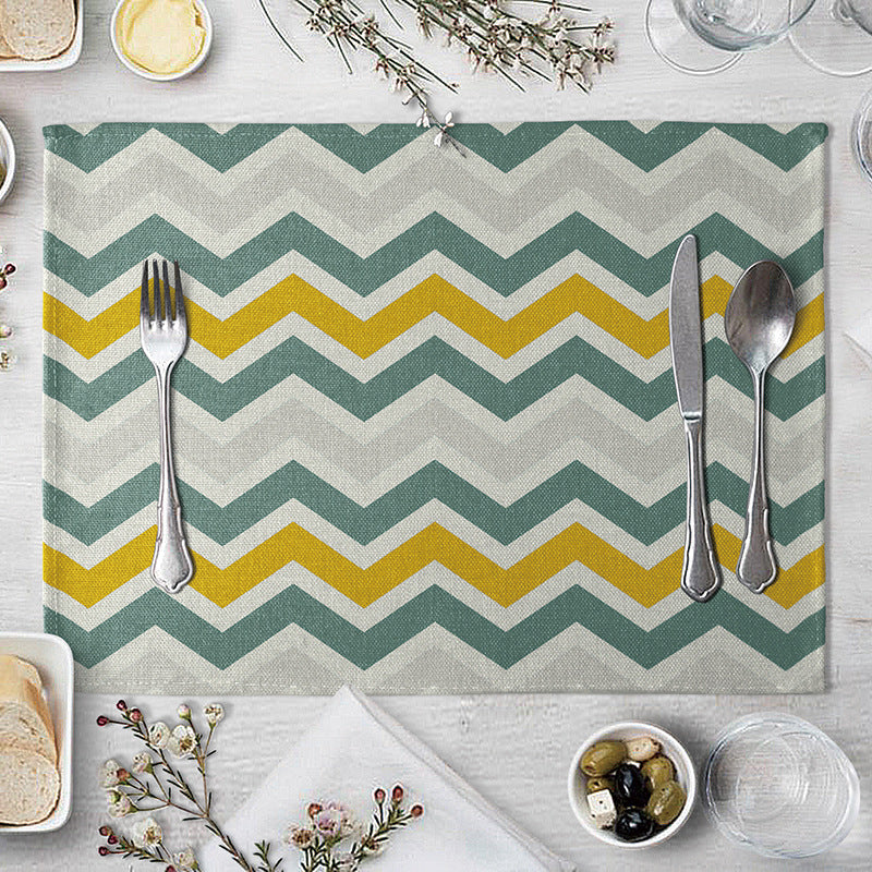 Geometric Pattern Dinner Placemats Set of 4 - Kitchen Table Decor