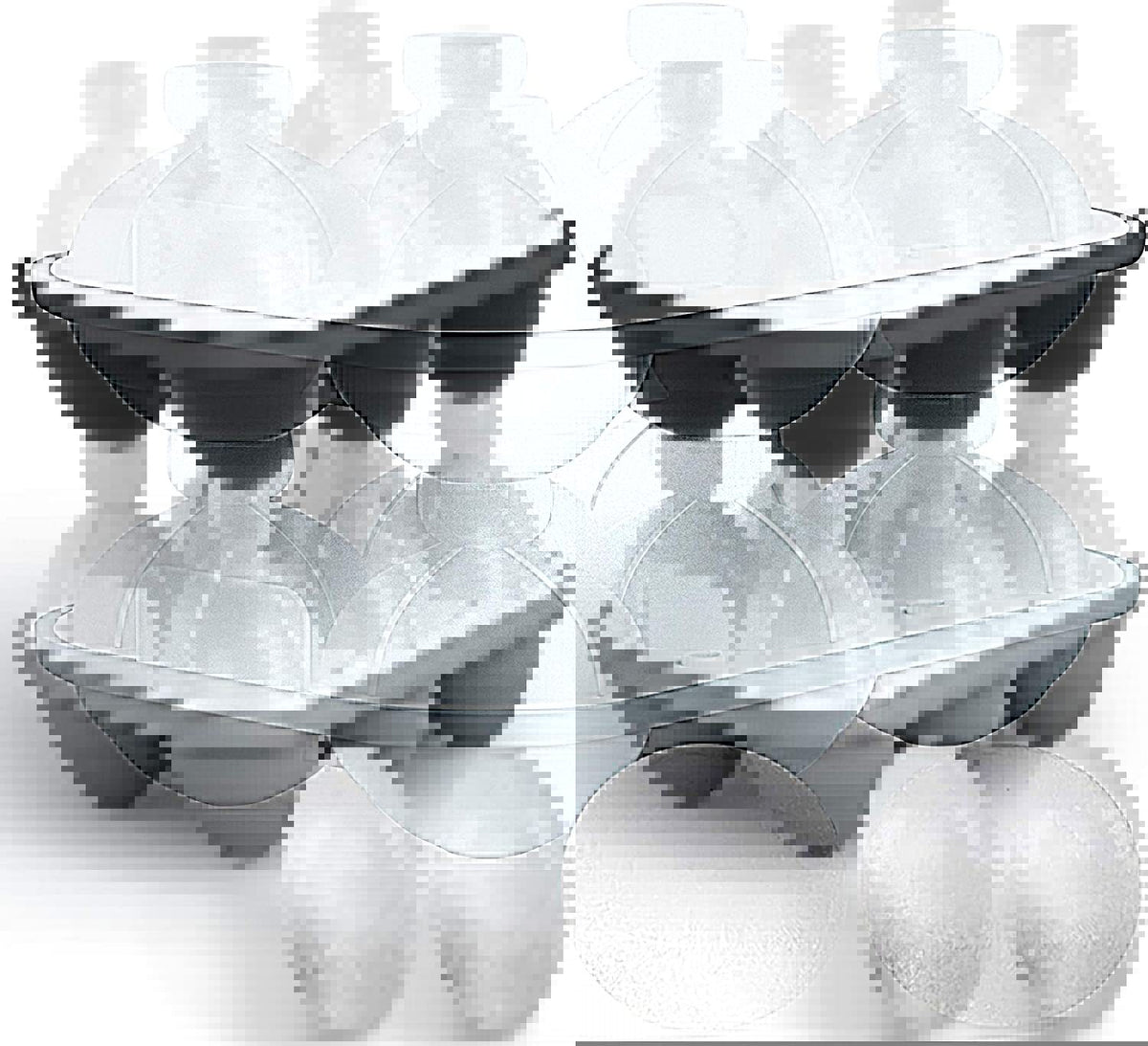Silicone Ice Cube Tray for Whiskey and Frozen Drinks - 4 or 6 Balls Sets