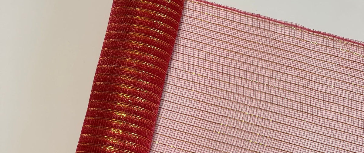 Christmas Tree Decoration Ribbons Mesh Bow Pendants Set for Holiday Decor - 26cm x 10 Yards