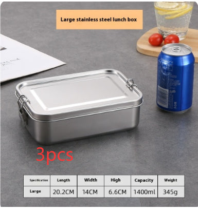 304 Stainless Steel Lunch Box Food Grade with Lid and Partition Options