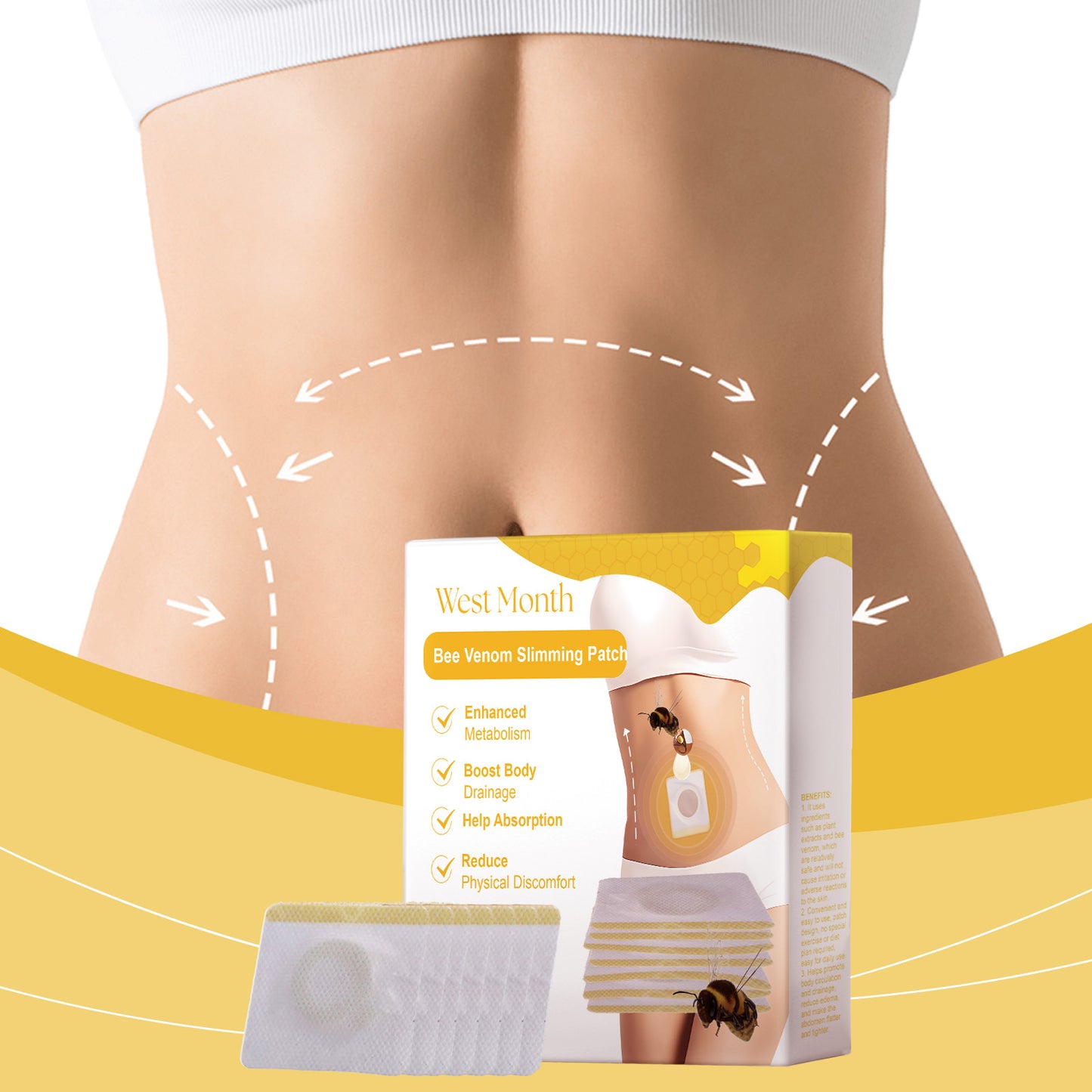 Bee Venom Slimming Patch - 7 Pack Abdominal Body Shaping Stickers