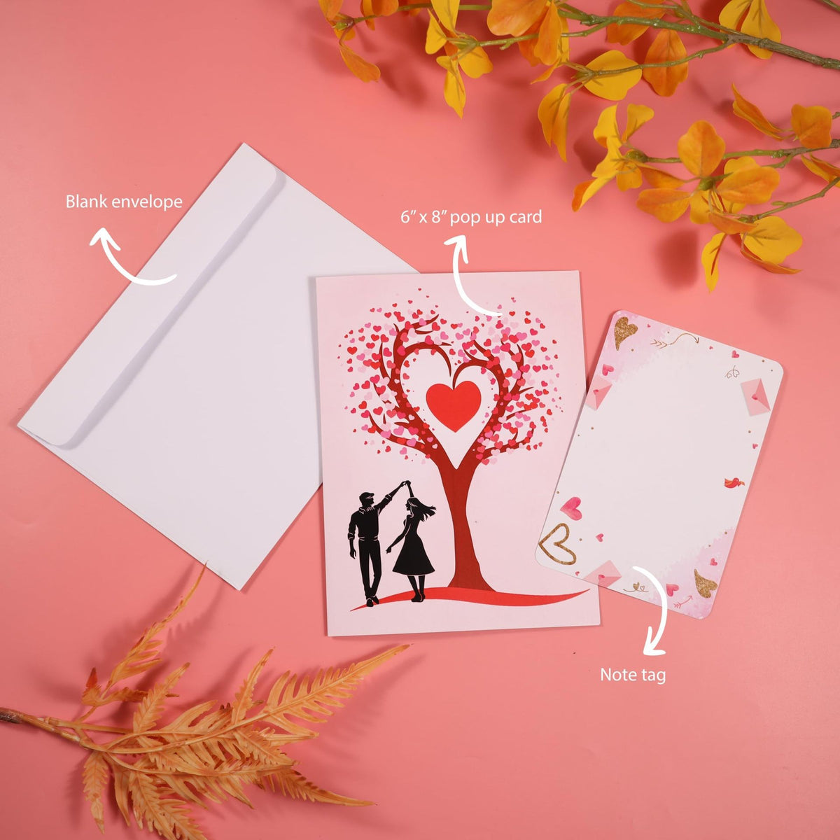 Valentine's Day Heart-Shaped Tree Invitation Card - 20x15cm Greeting Card